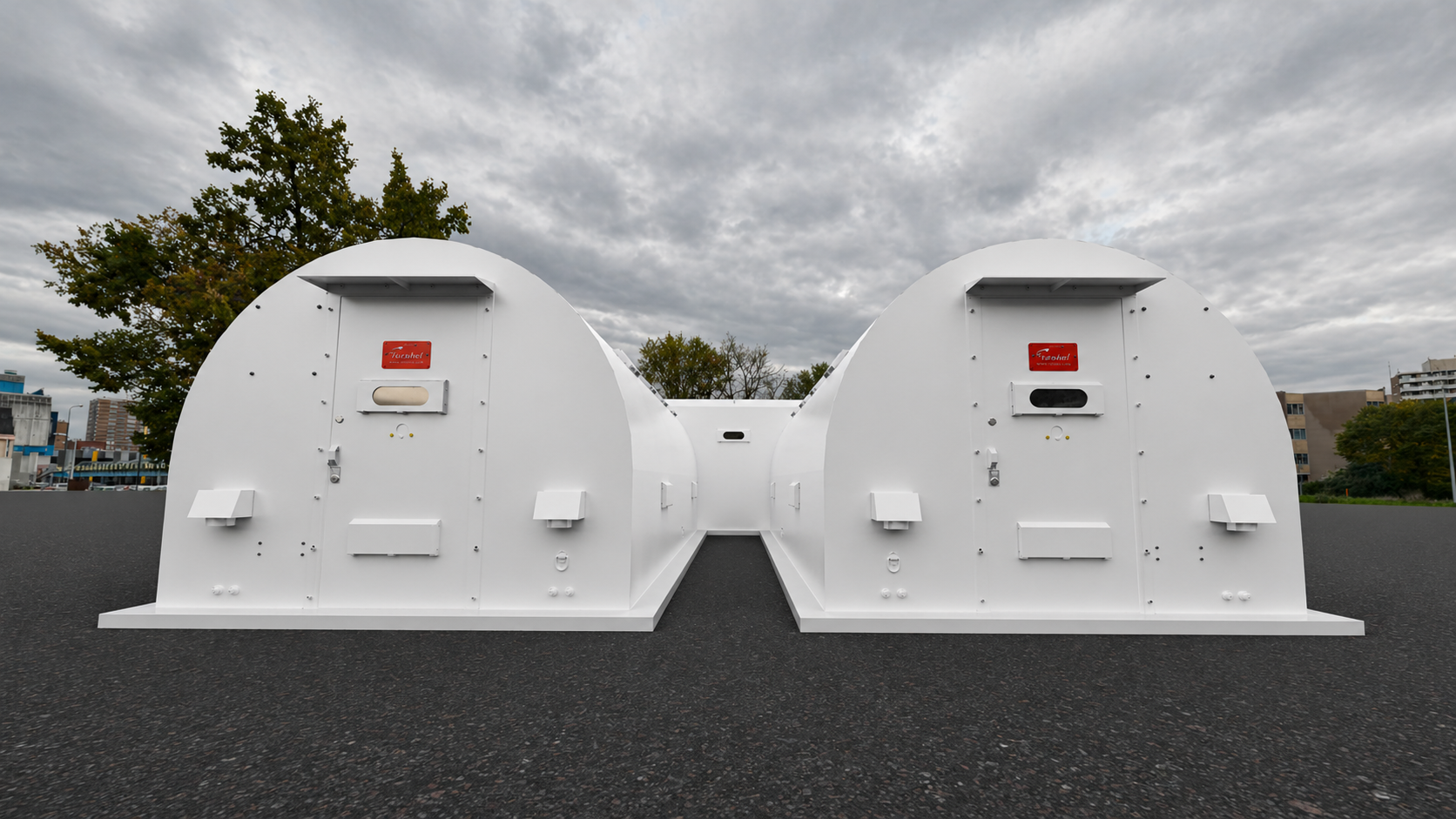 Double 10’x48’x8’ Curved Storm Shelter