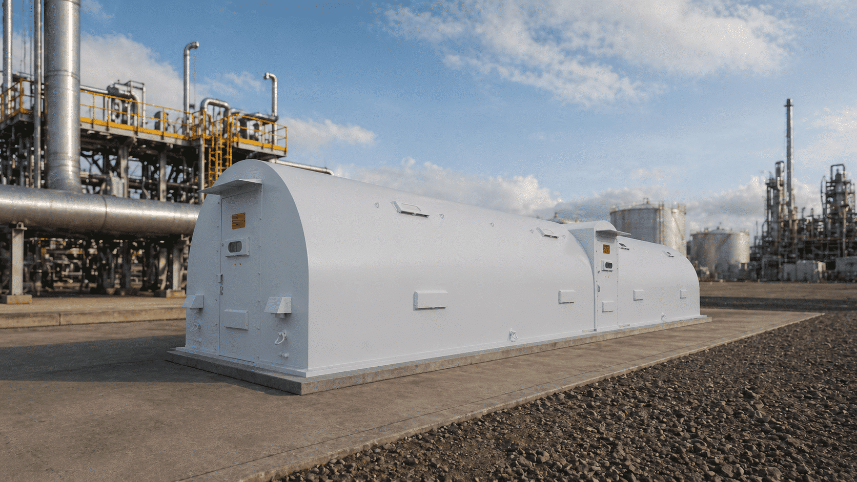10’x48’x8’ Curved Storm Shelter 100 People