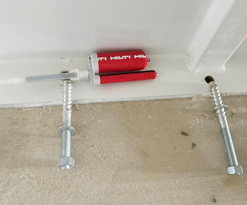 Epoxy anchors Storm shelters